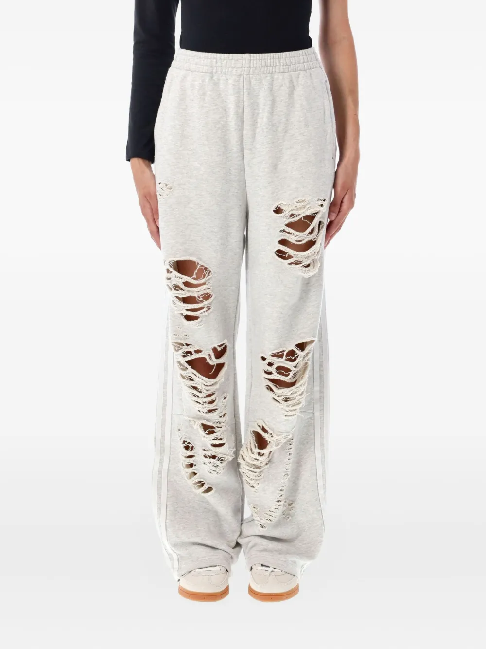 distressed-detail track pants