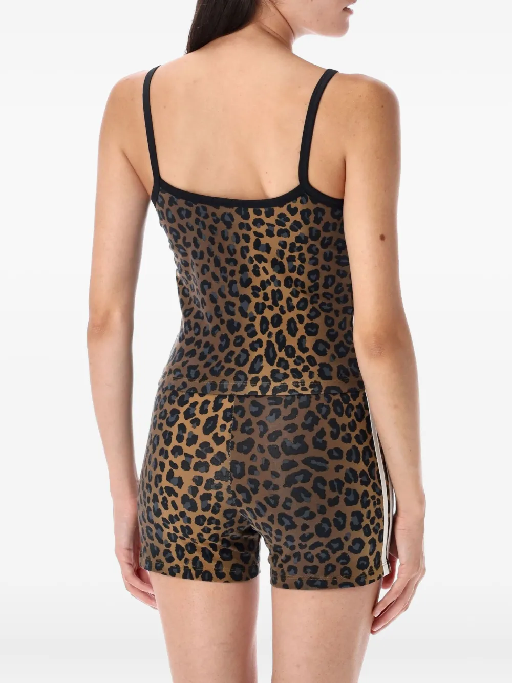 adidas Tanktop met luipaardprint en drie strepen Bruin