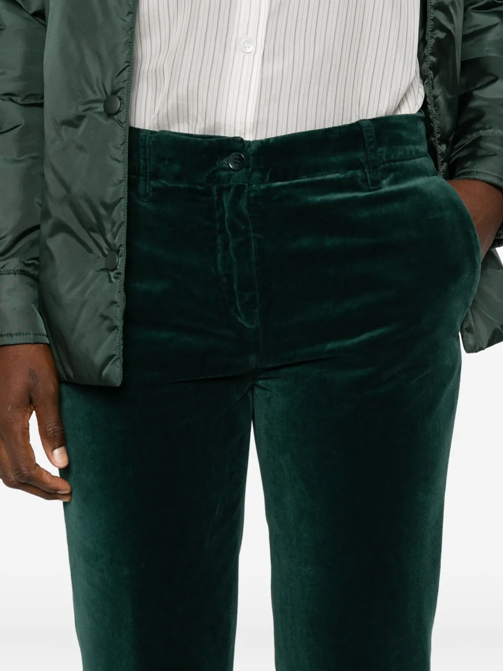 ASPESI MOD.0107 fluwelen broek met zak Groen