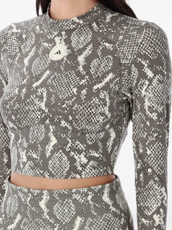 Adidas By Stella McCartney snake-print long-sleeve Top