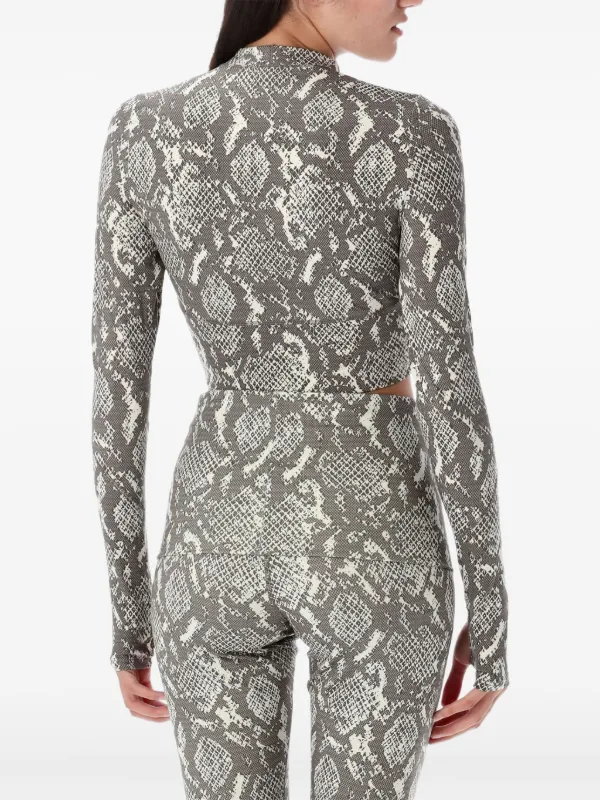  by Stella McCartney ロングスリーブトップ Adidas By Stella McCartney snake-print long-sleeve Top | Grey