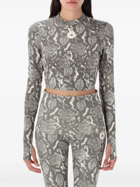 adidas by Stella McCartney snake-print long-sleeve top
