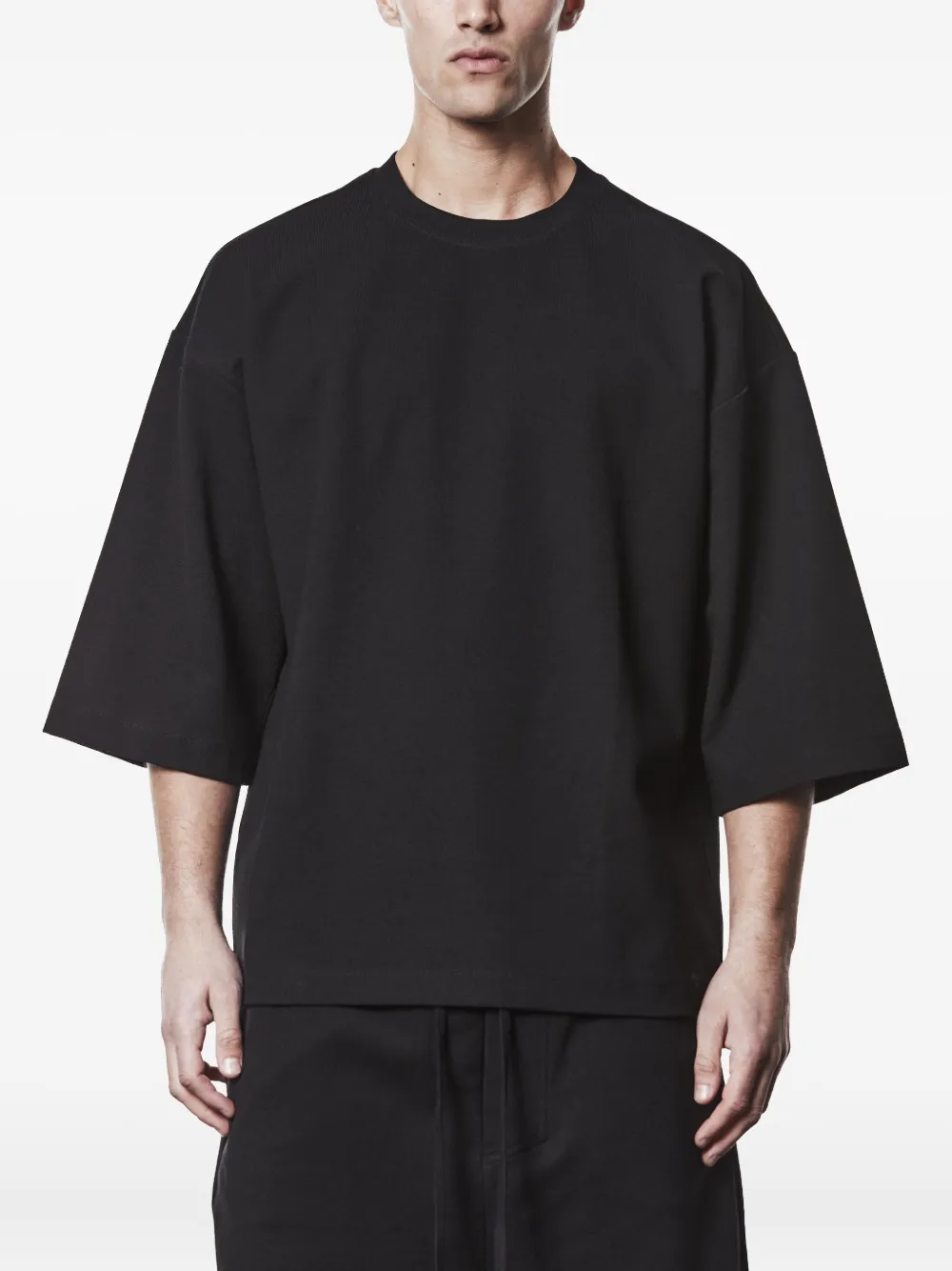 Thom Krom T-shirt met cropped mouwen Zwart