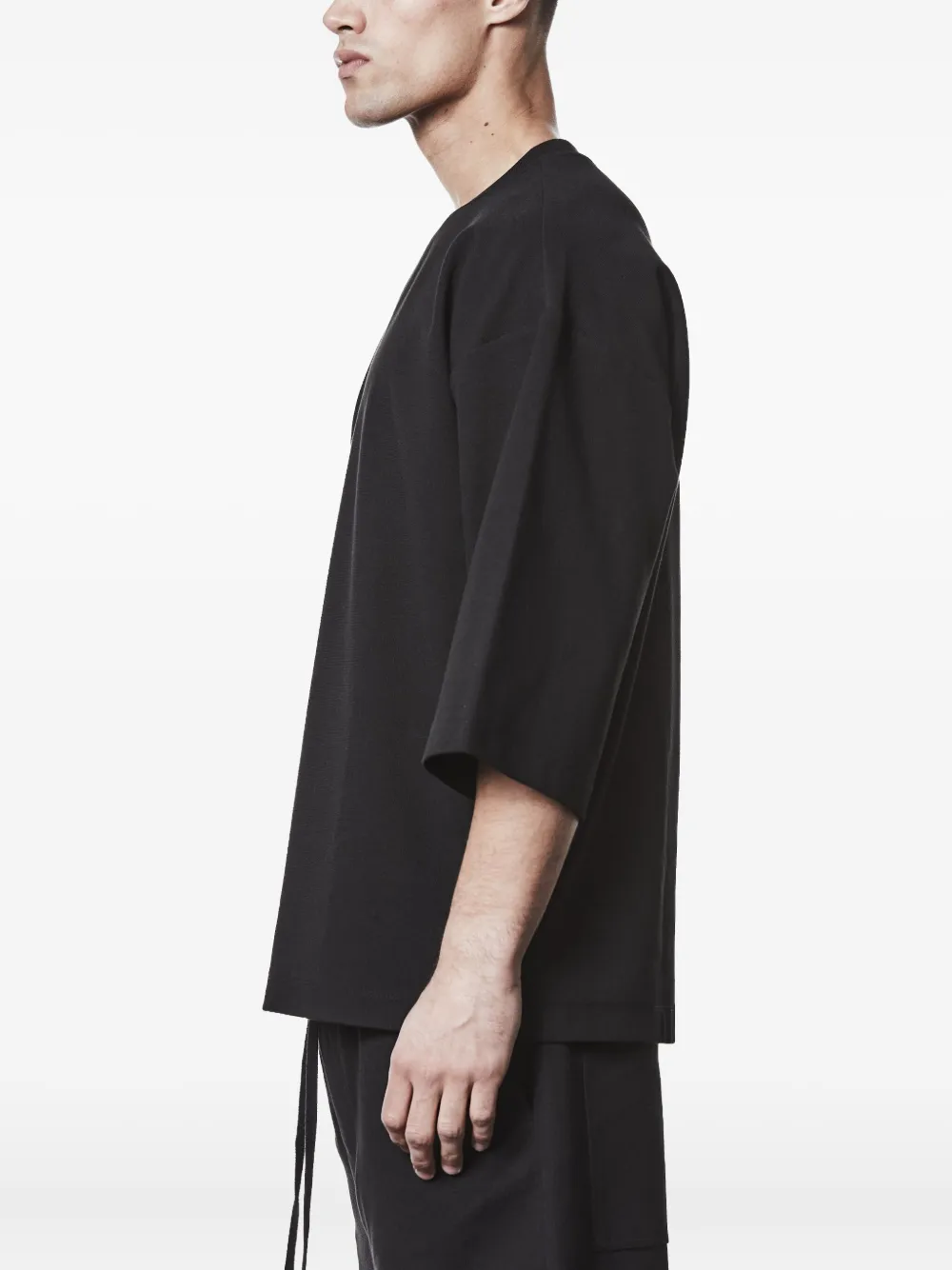 Thom Krom T-shirt met cropped mouwen Zwart