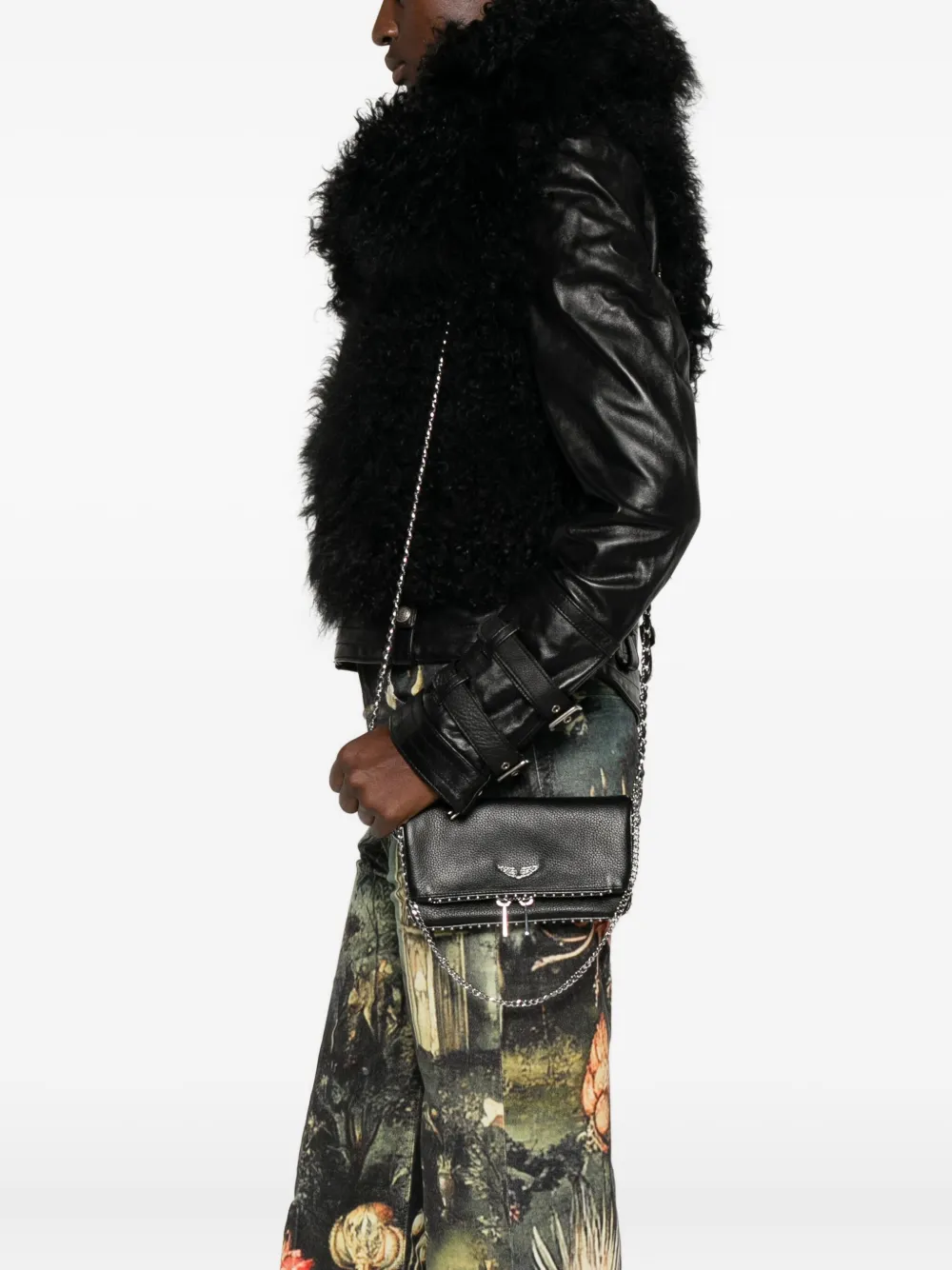 Zadig&Voltaire Rock Nano studded leather shoulder bag - Zwart