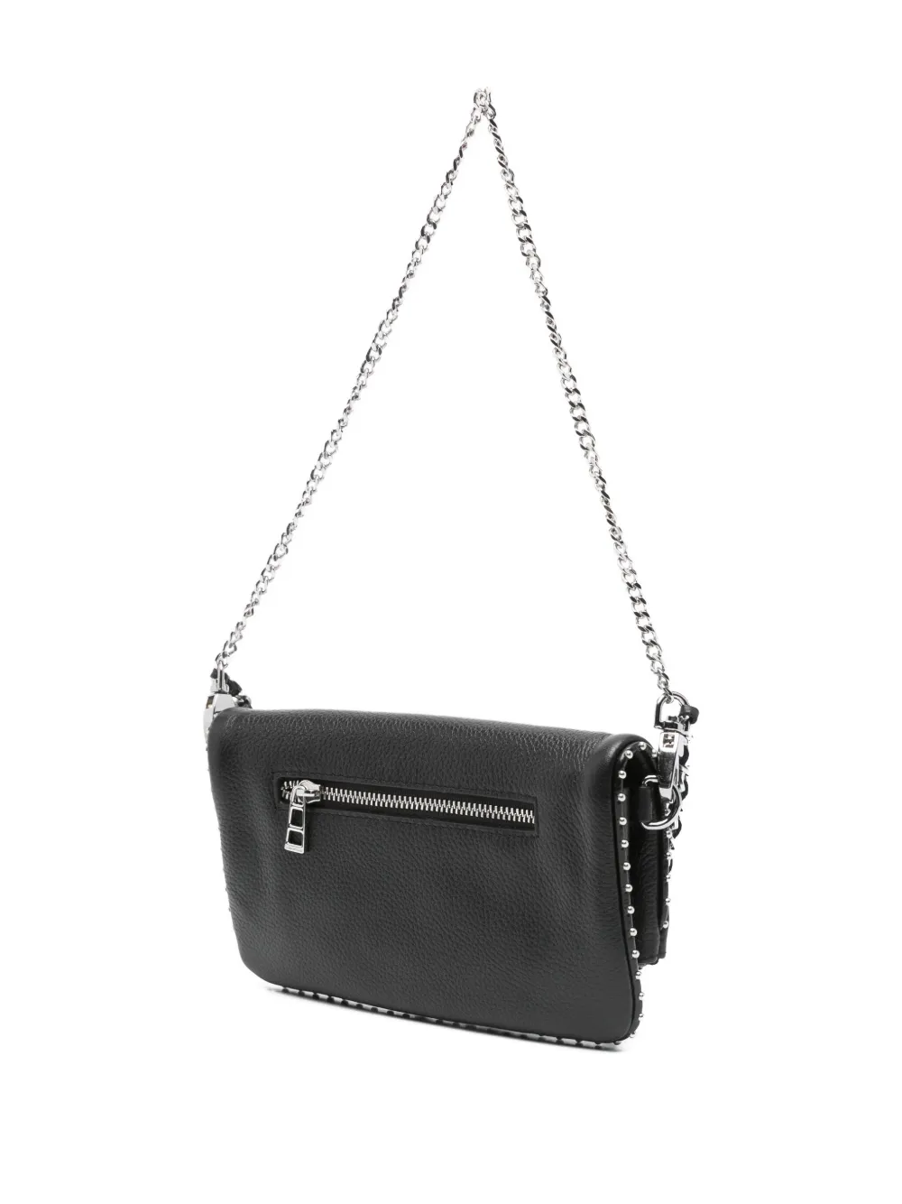 Zadig&Voltaire Rock Nano studded leather shoulder bag Zwart
