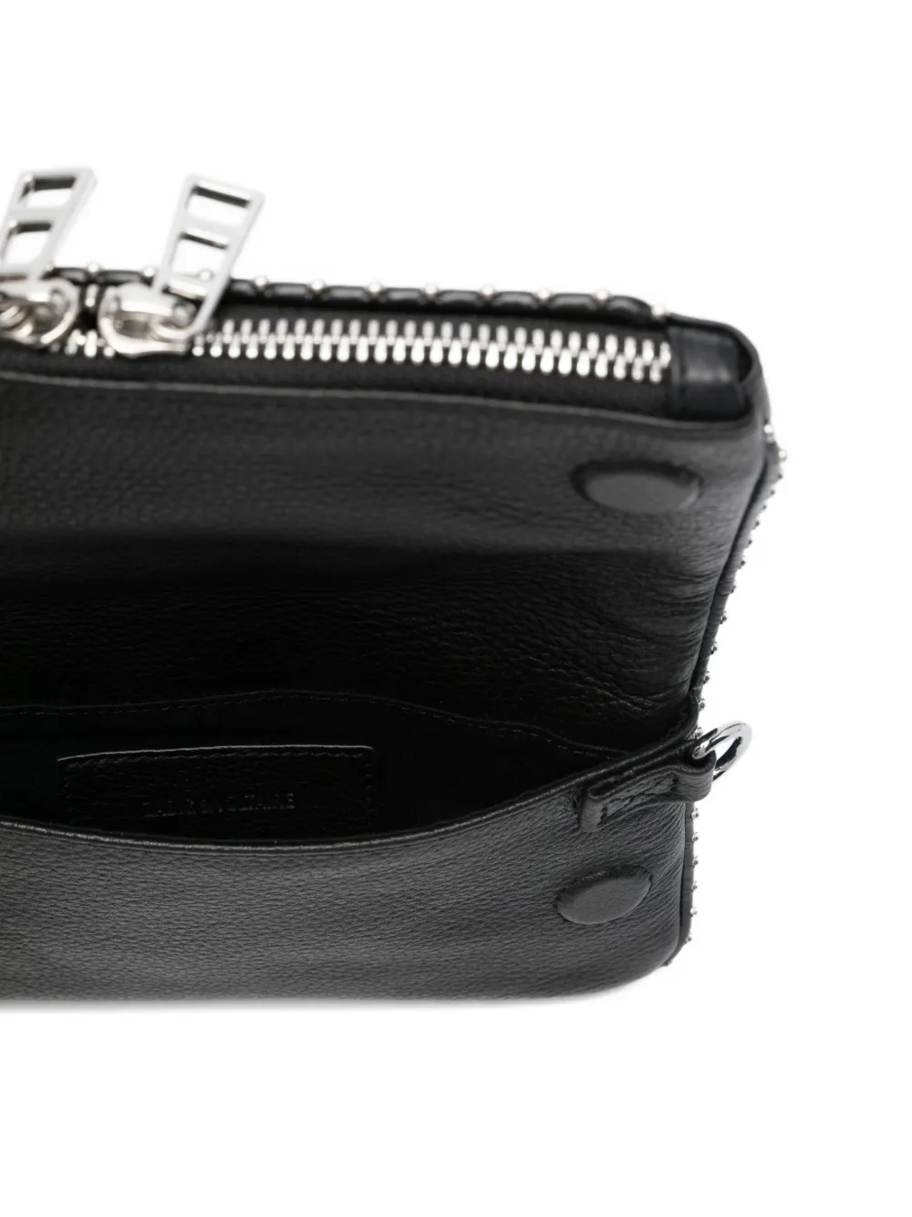 Zadig&Voltaire Rock Nano studded leather shoulder bag Zwart