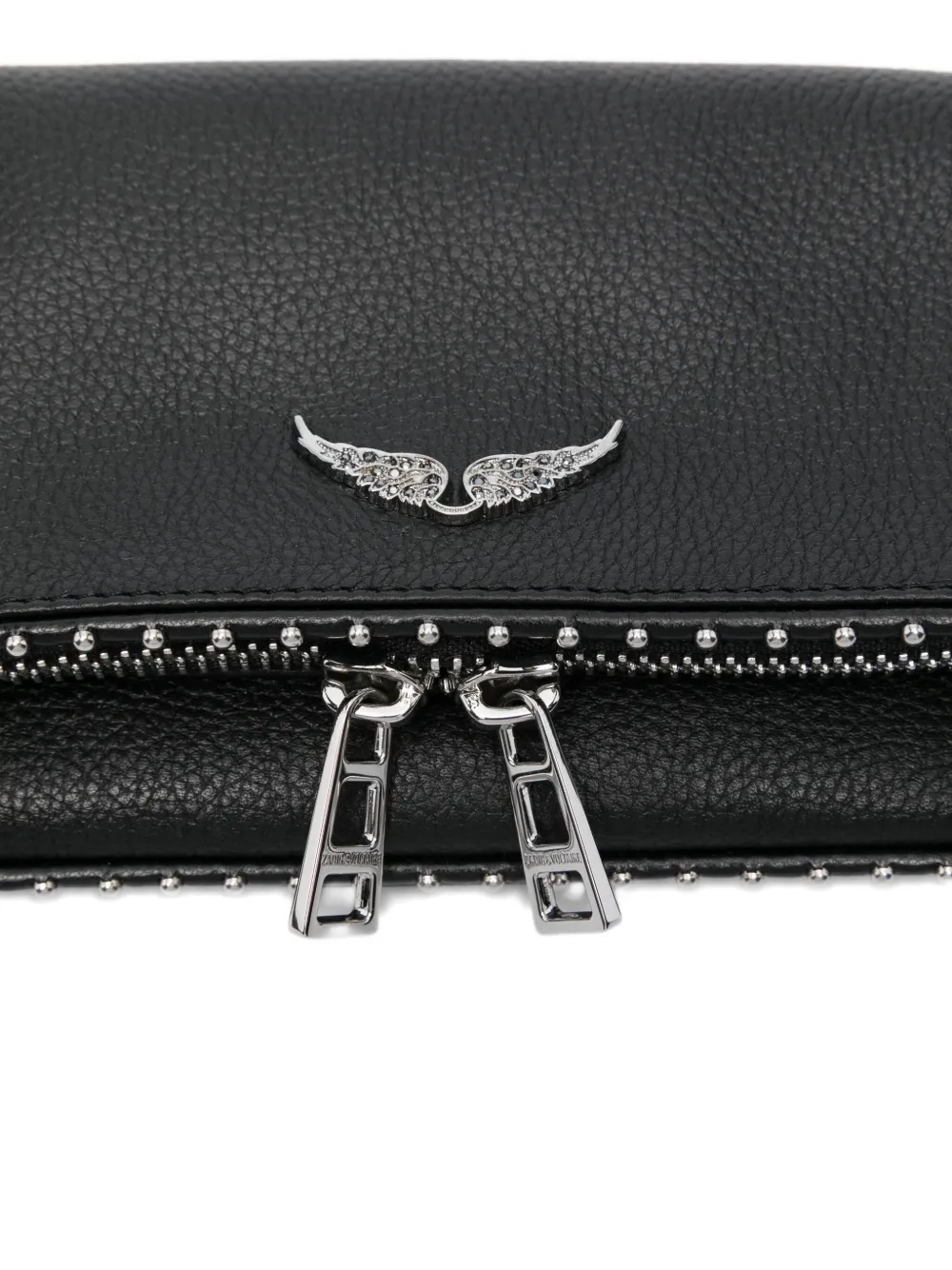 Zadig&Voltaire Rock Nano studded leather shoulder bag Zwart