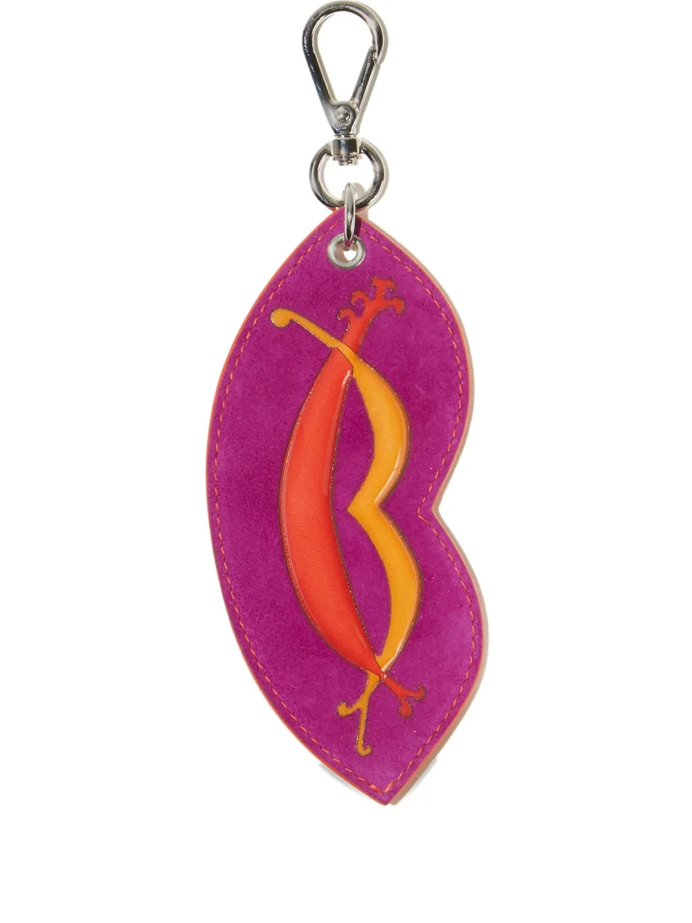 Pucci Lip-shaped Suede Airtag Holder In Pink