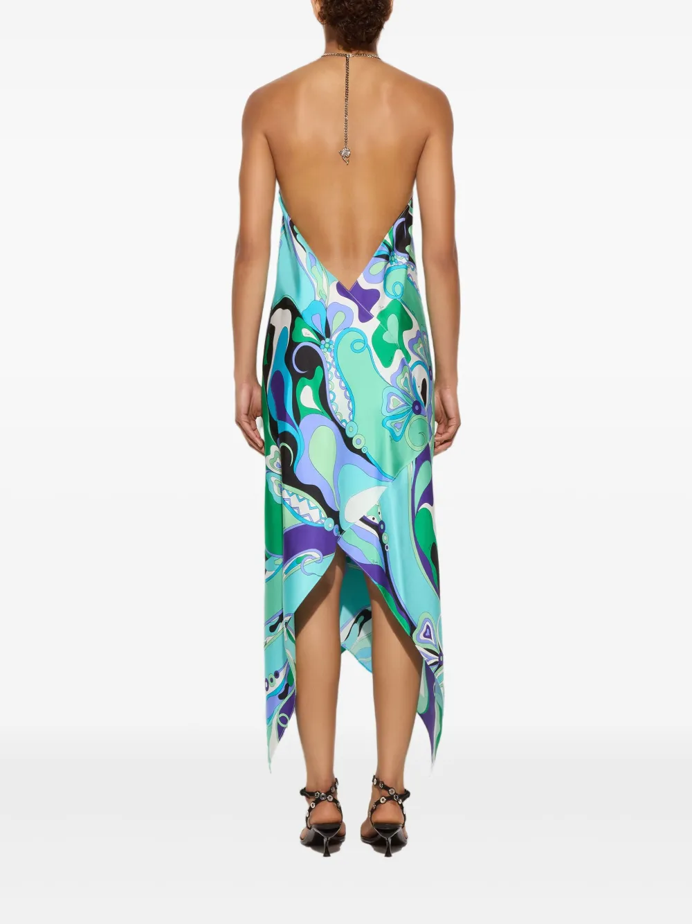 PUCCI halter-neck asymmetric dress Groen