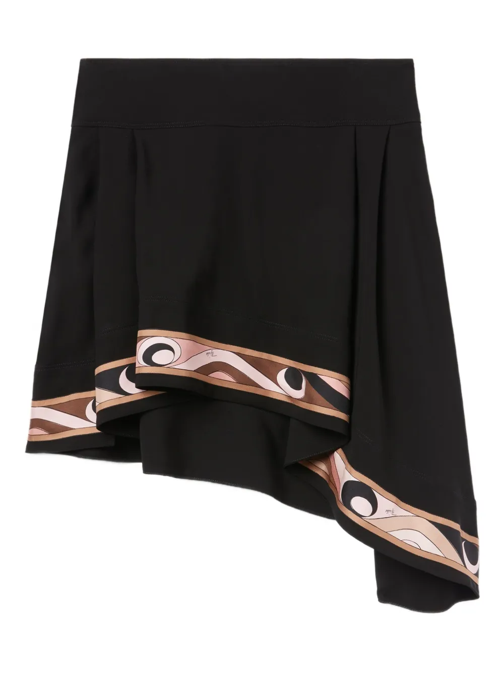 PUCCI Asymmetrische mini-rok met print Zwart