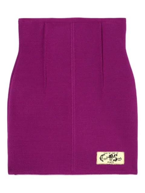 PUCCI falda tejida con logo bordado