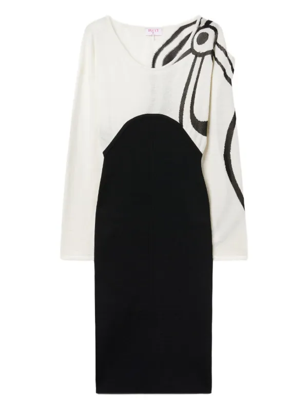 abstract knit dress Island Bliss Abstract Ruffle Knit Maxi Dress  VICI