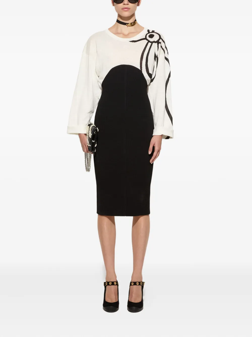 PUCCI abstract-print knit dress - Zwart