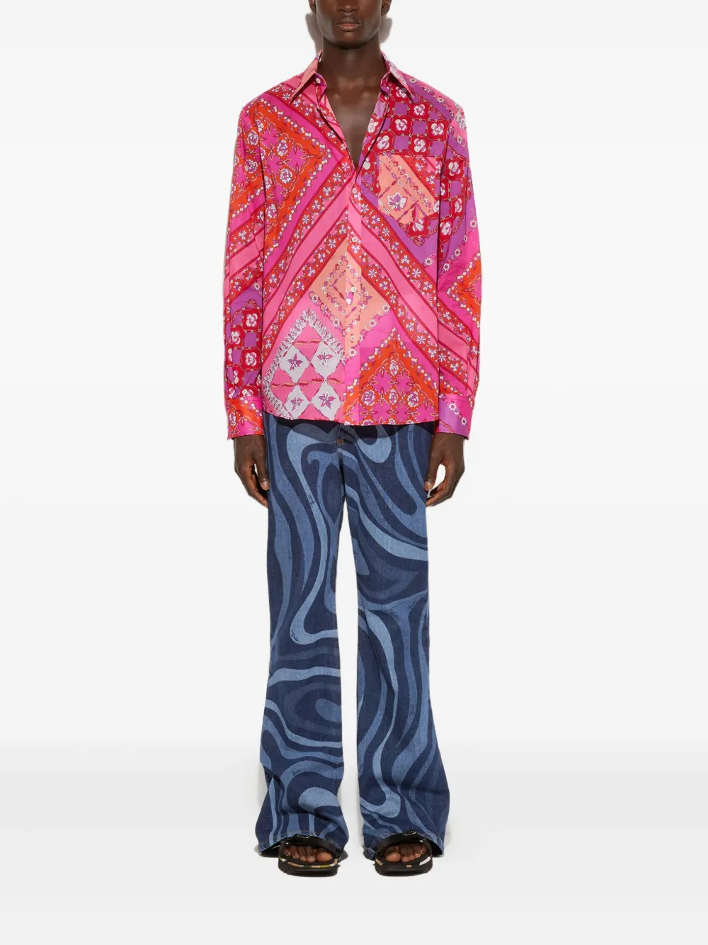 PUCCI Festa-print cotton shirt - Rood