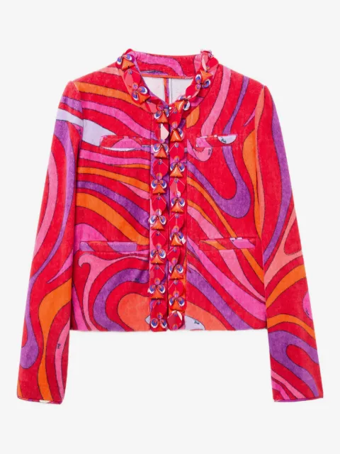 PUCCI swirl-print ruffled jacket