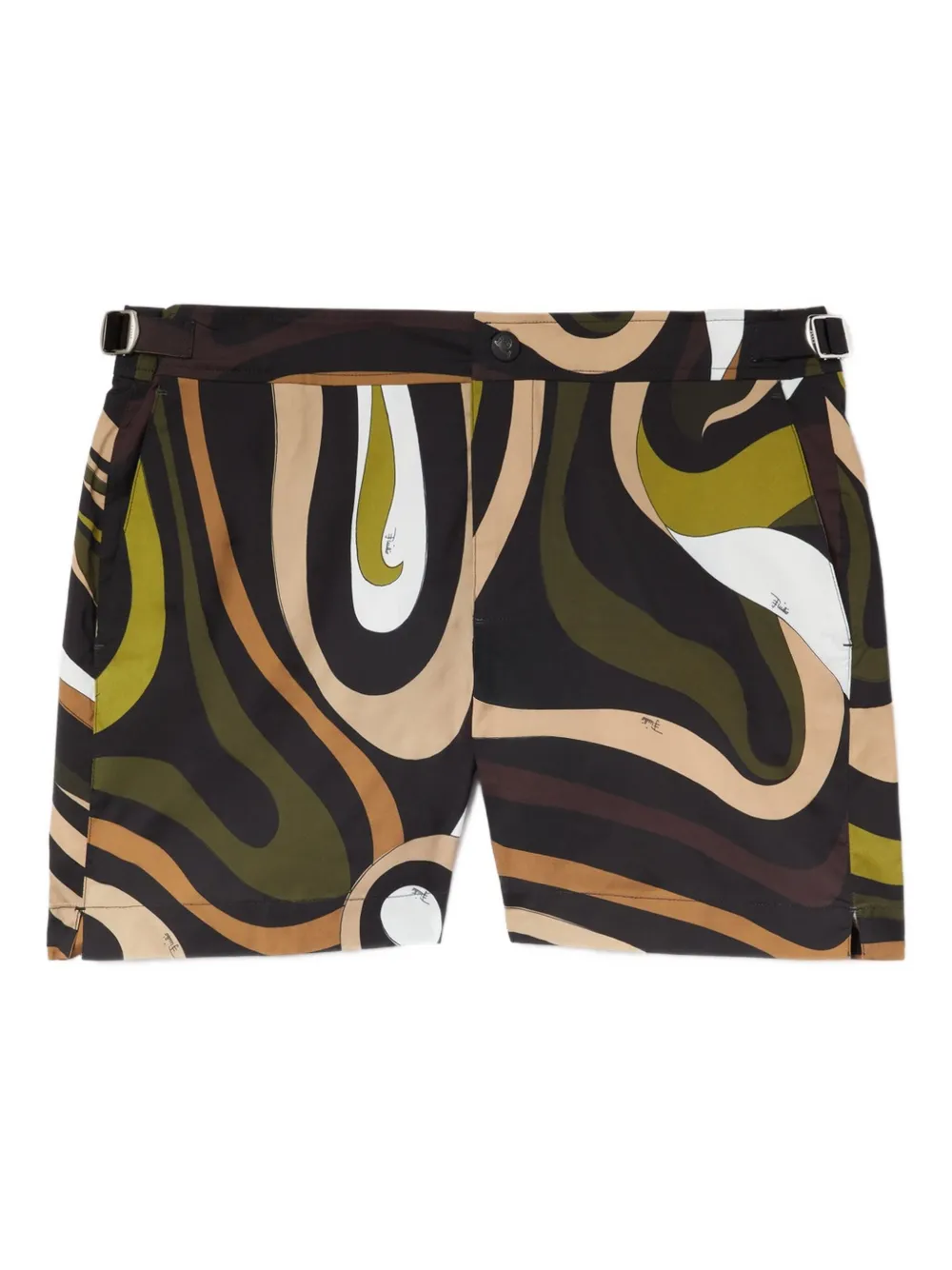 Pucci Abstract-print Swim Trunks In Multi
