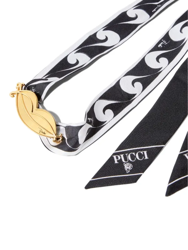 shalomclub shalom 韓国 細スカーフ チョーカー PUCCI スカーフ チョーカー | ブラック | FARFETCH JP