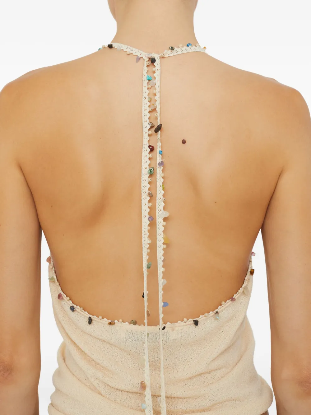 Christopher Esber Beach Quartz Halter-neck Tank Top In Nude