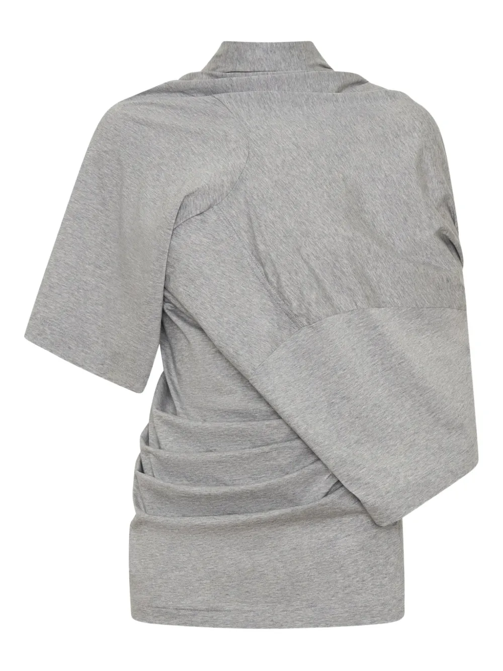 Christopher Esber Distort Draped T-shirt In Gray