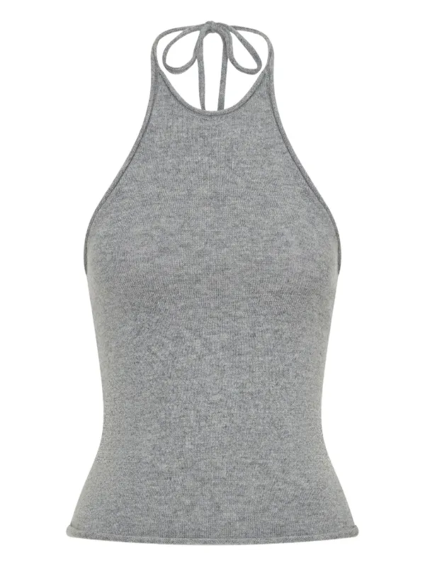 Christopher Esber Halterneck Cashmere Top in Grey