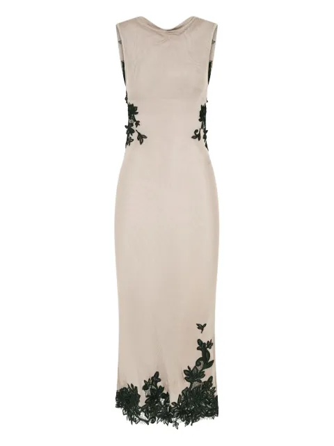 Christopher Esber Hibiscus embroidered-lace-insert midi dress