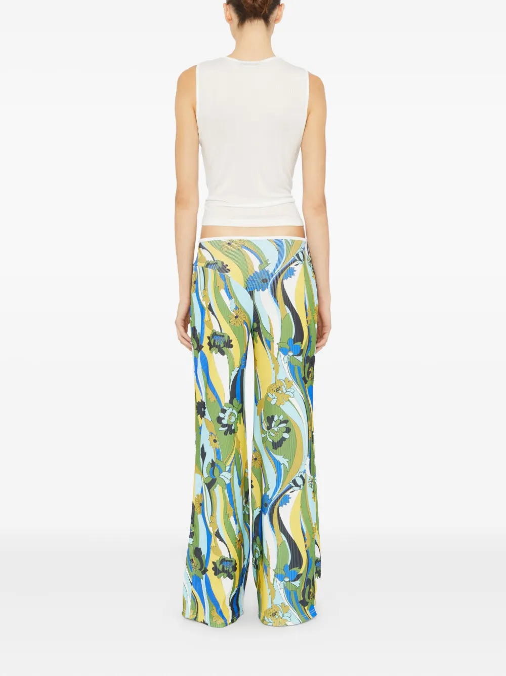 Christopher Esber Acidic Floral Jersey Wide-leg Pants In Multi