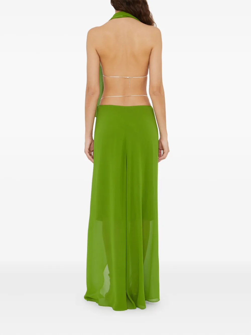 Christopher Esber Chain-detail Silk Top In Green
