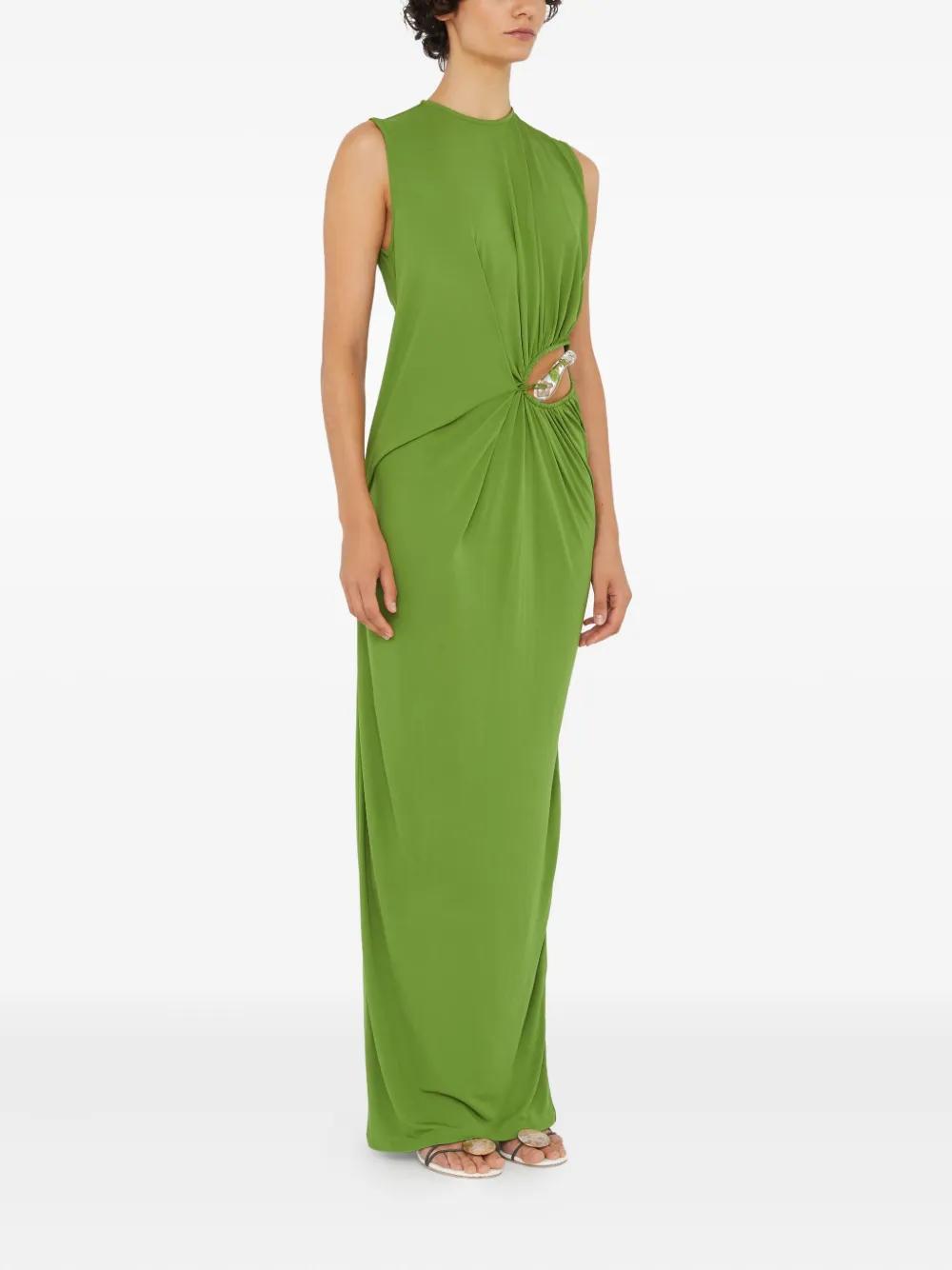 Christopher Esber Encased Cut-out Twisted Maxi Dress In Green