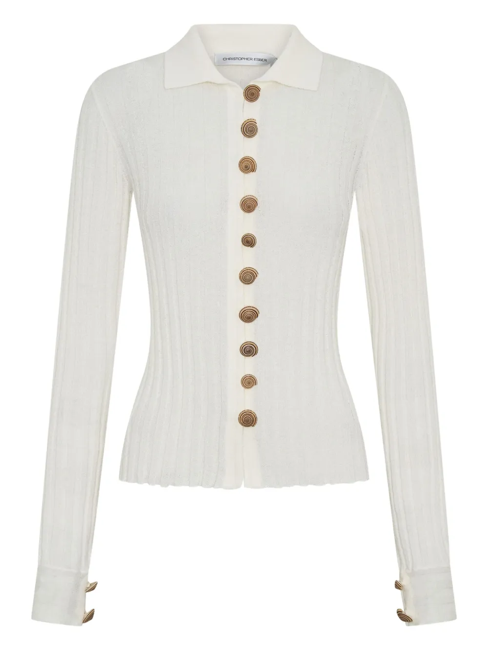 Christopher Esber button-details cardigan Wit