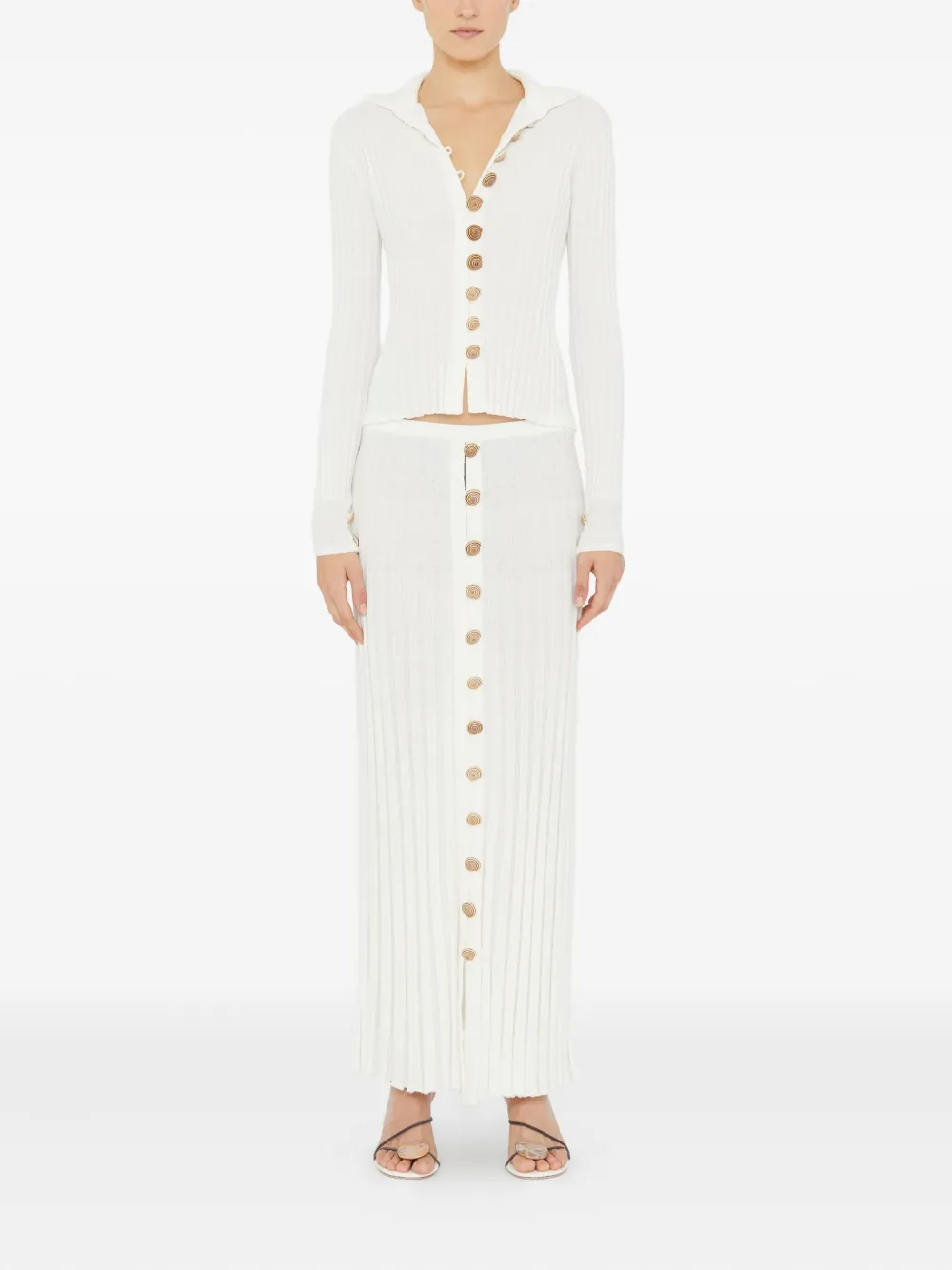 Christopher Esber button-details cardigan Wit