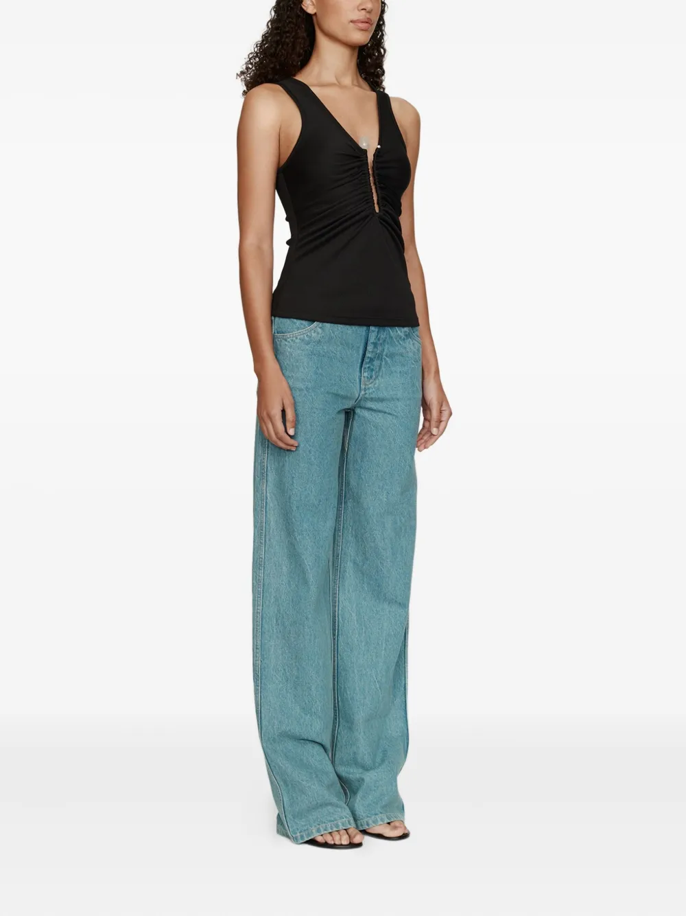 Christopher Esber Tanktop met kristallen speld Zwart