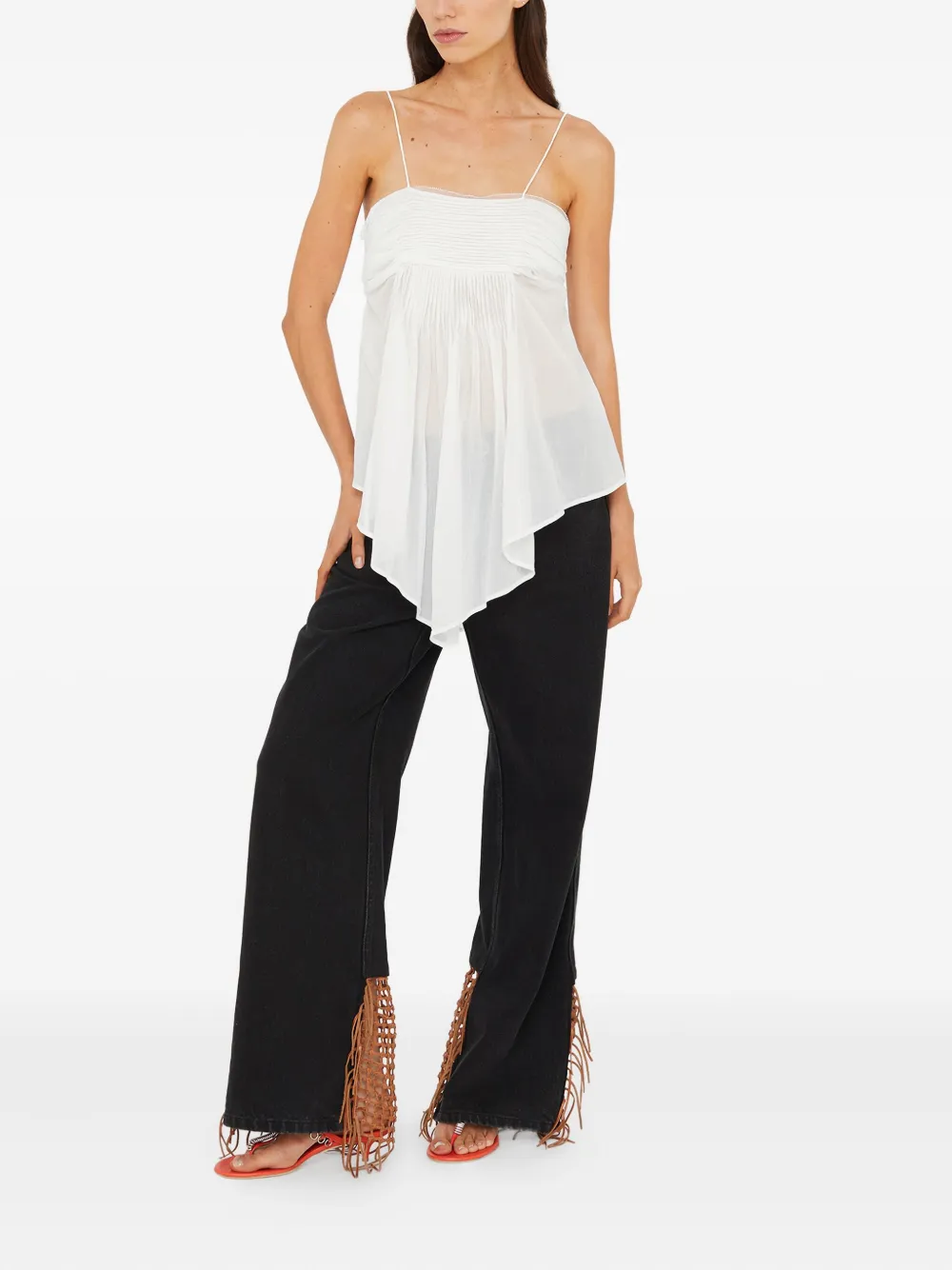 Christopher Esber Anemoi Pleated-details Top In White