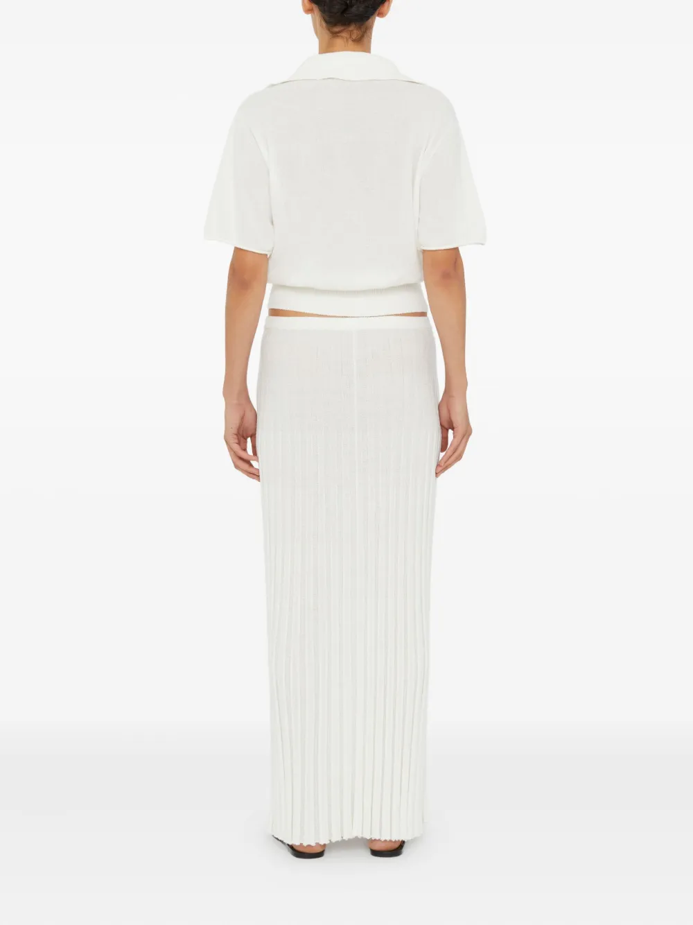 Christopher Esber Sundial Shell Knitted Polo Top In White