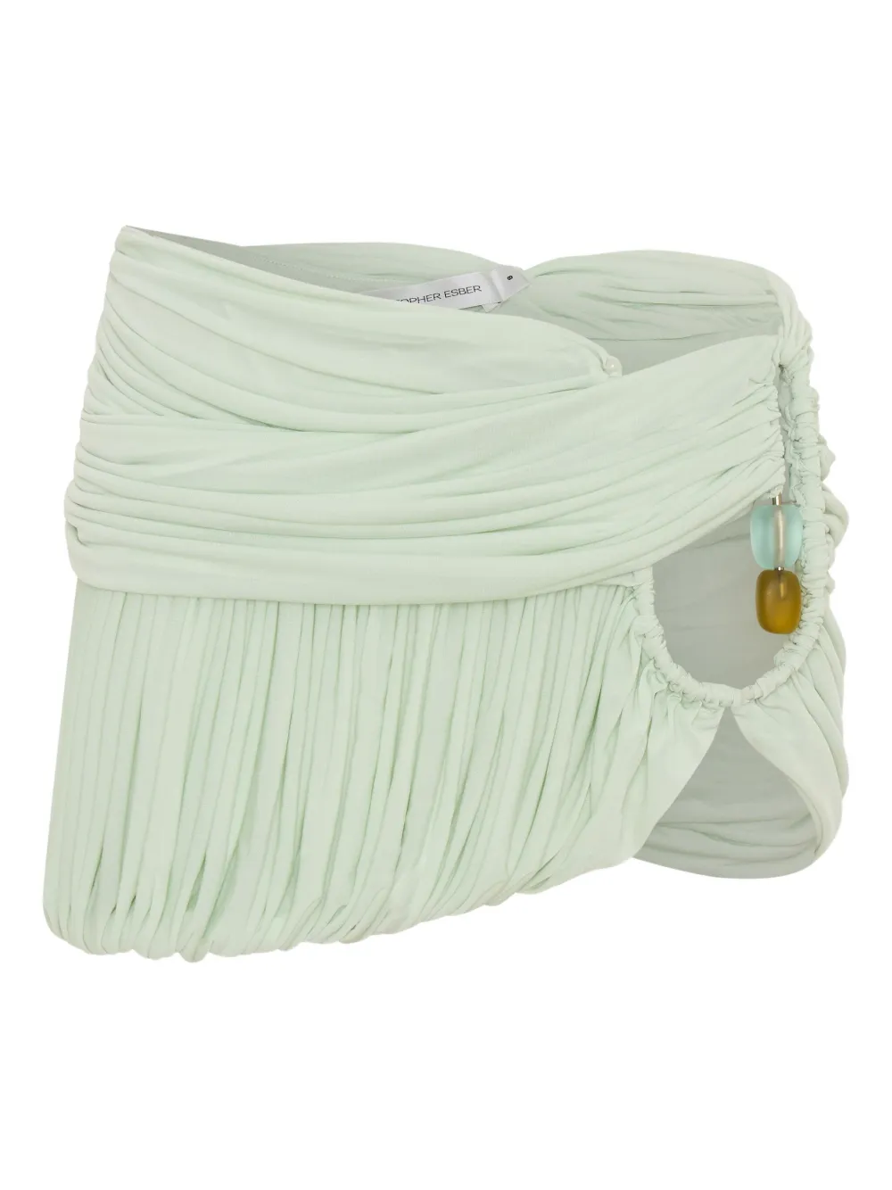 Christopher Esber Pleated Bubble Mini Skirt In Green