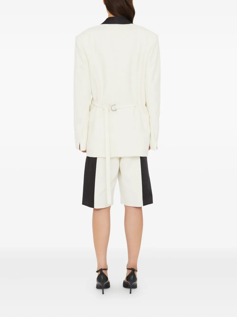 Christopher Esber Contrast-lapel Tuxedo Blazer In White
