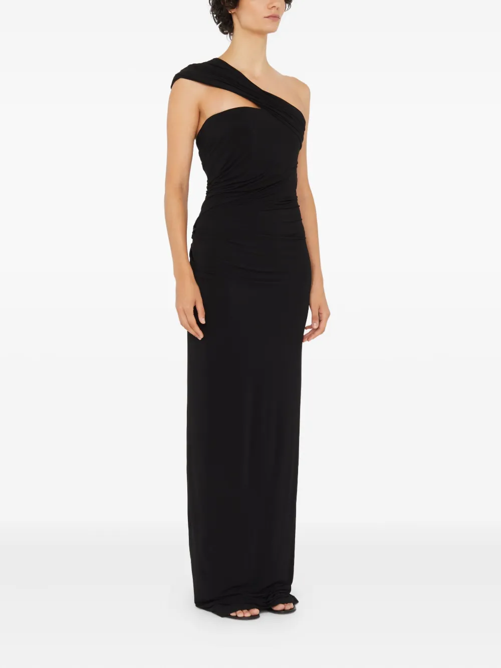 Christopher Esber Beach Glass Draped Maxi Dress In Black