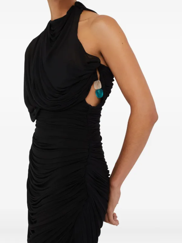 Christopher Esber Beach Glass Asymmetric Mini Dress | Black | FARFETCH GR
