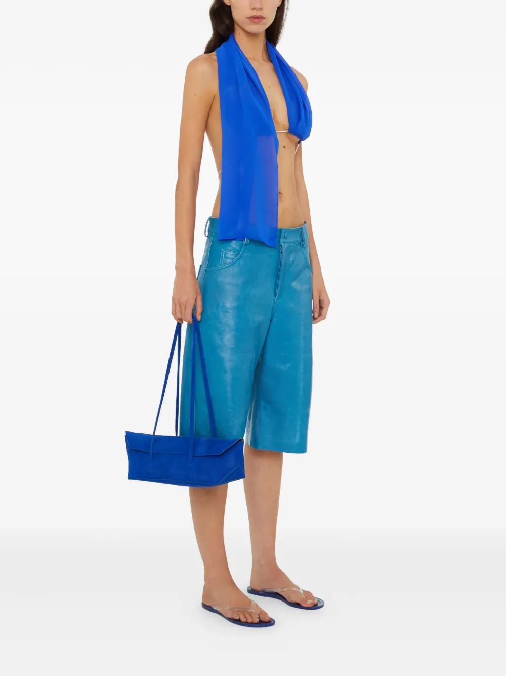 Christopher Esber Zijden top met ketting Blauw