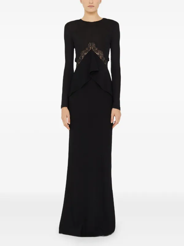 Christopher Esber lace-insert Column Maxi Dress | Black