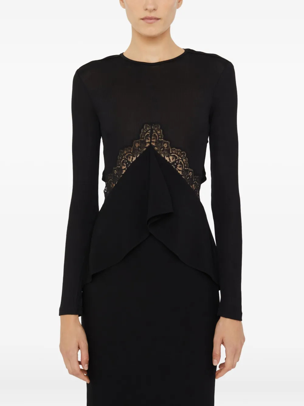 Christopher Esber Lace-insert Column Maxi Dress In Black