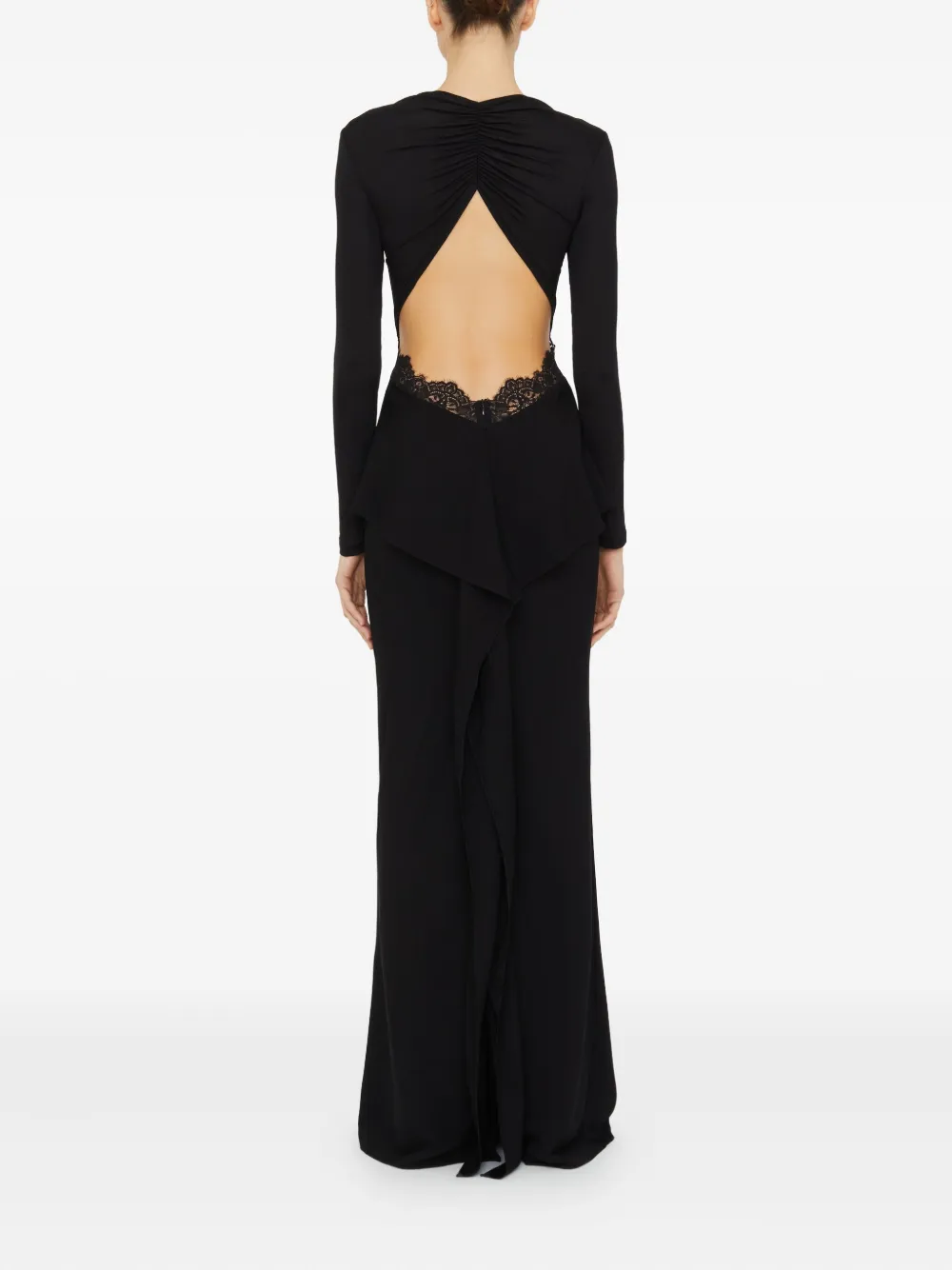 Christopher Esber Lace-insert Column Maxi Dress In Black