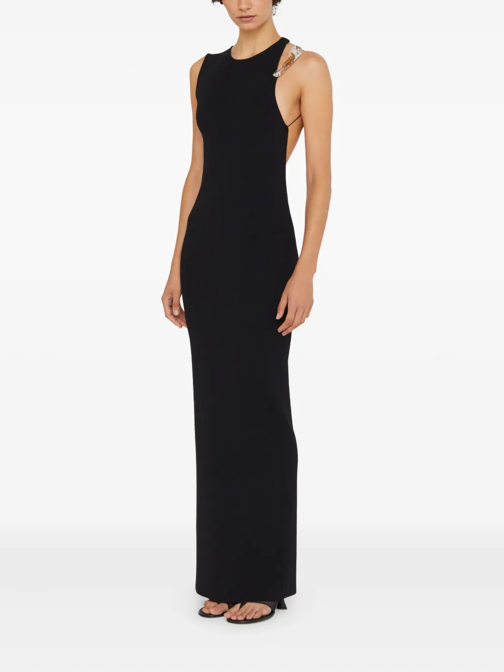 Christopher Esber Resin-embellished Column Maxi Dress In Black