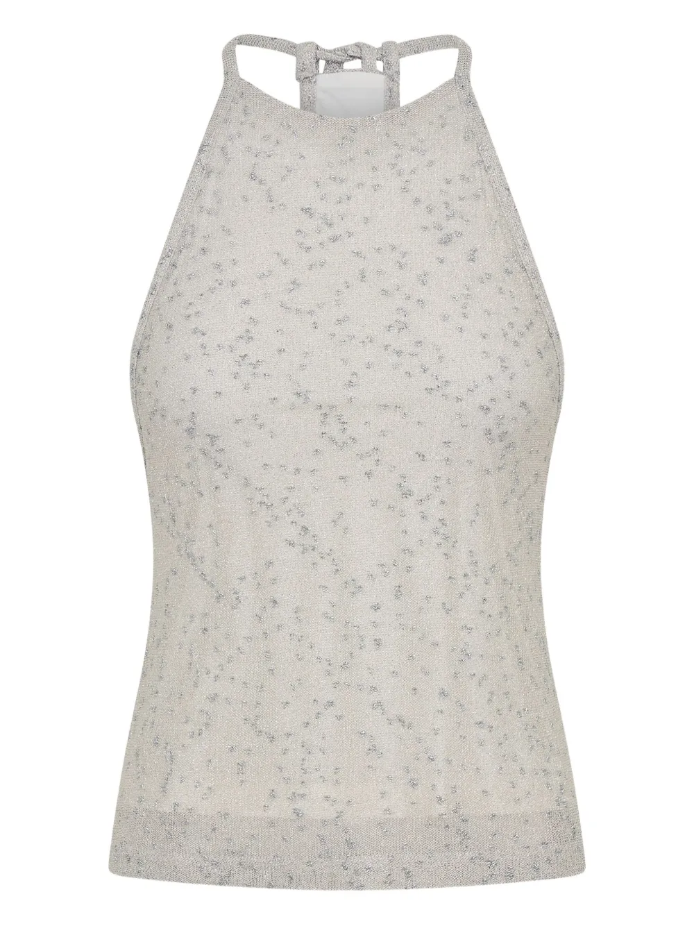 Christopher Esber Metallic-detail Halterneck Top In Gray