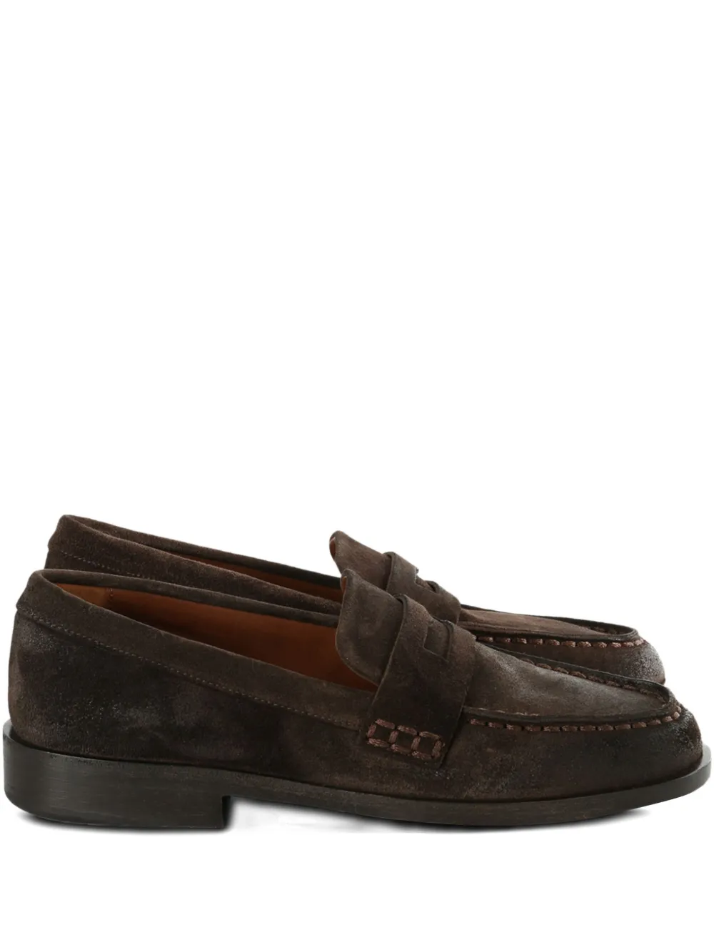 Marsèll Penny-strap Leather Loafers In Brown