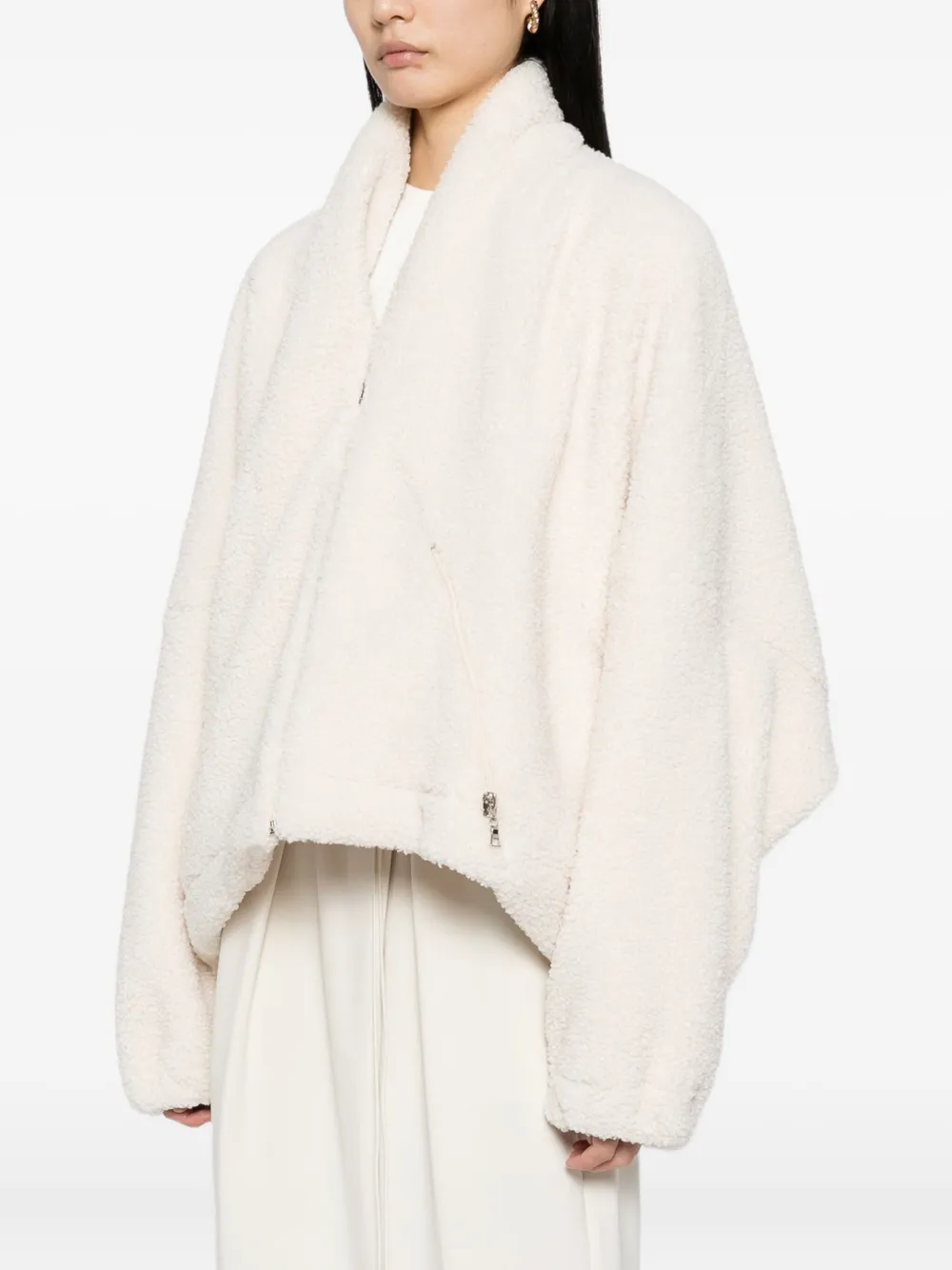 Gdel By Gaze De Lin Bouclé Jacket In White