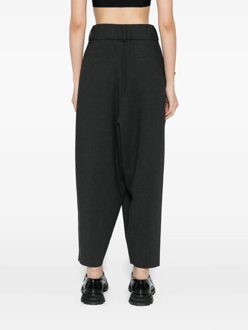 Gdel By Gaze De Lin Asymmetric-pocket Trousers In Black