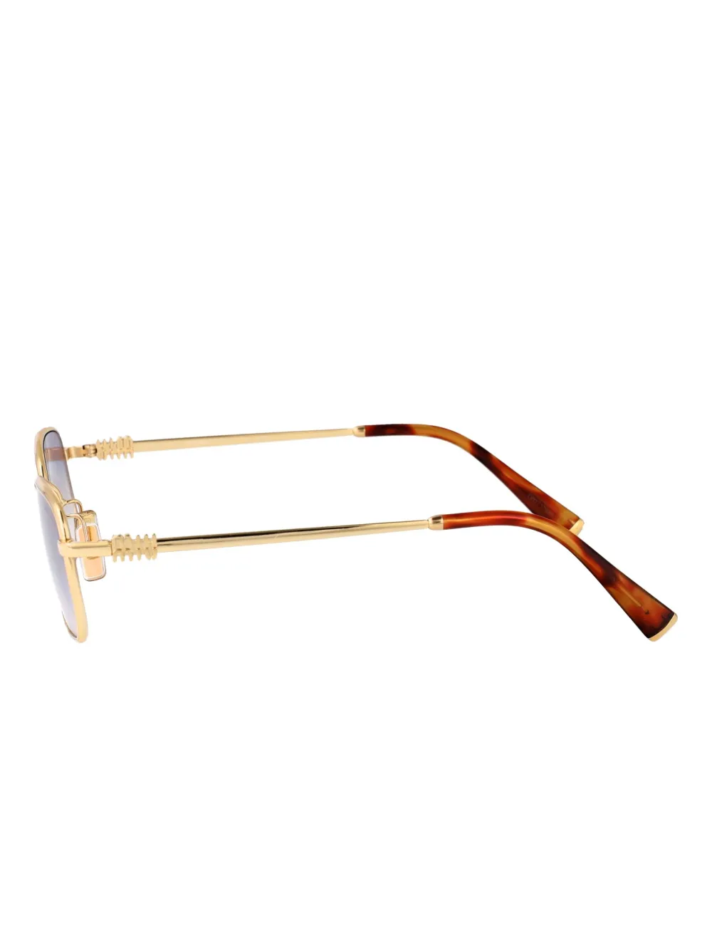 Miu Eyewear Zonnebril met rechthoekig metalen montuur Goud