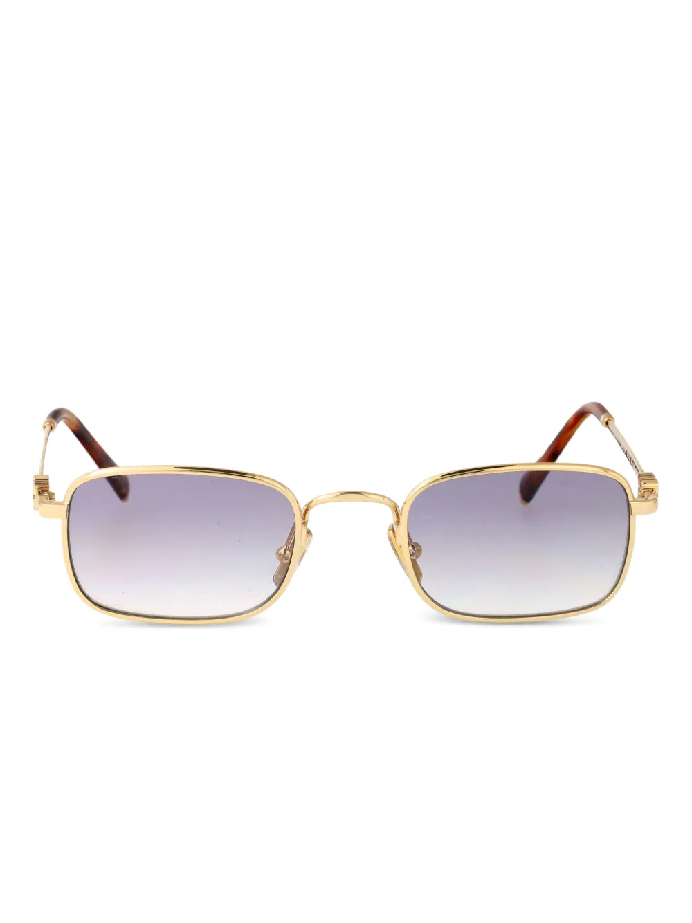 Miu Eyewear Zonnebril met rechthoekig metalen montuur Goud