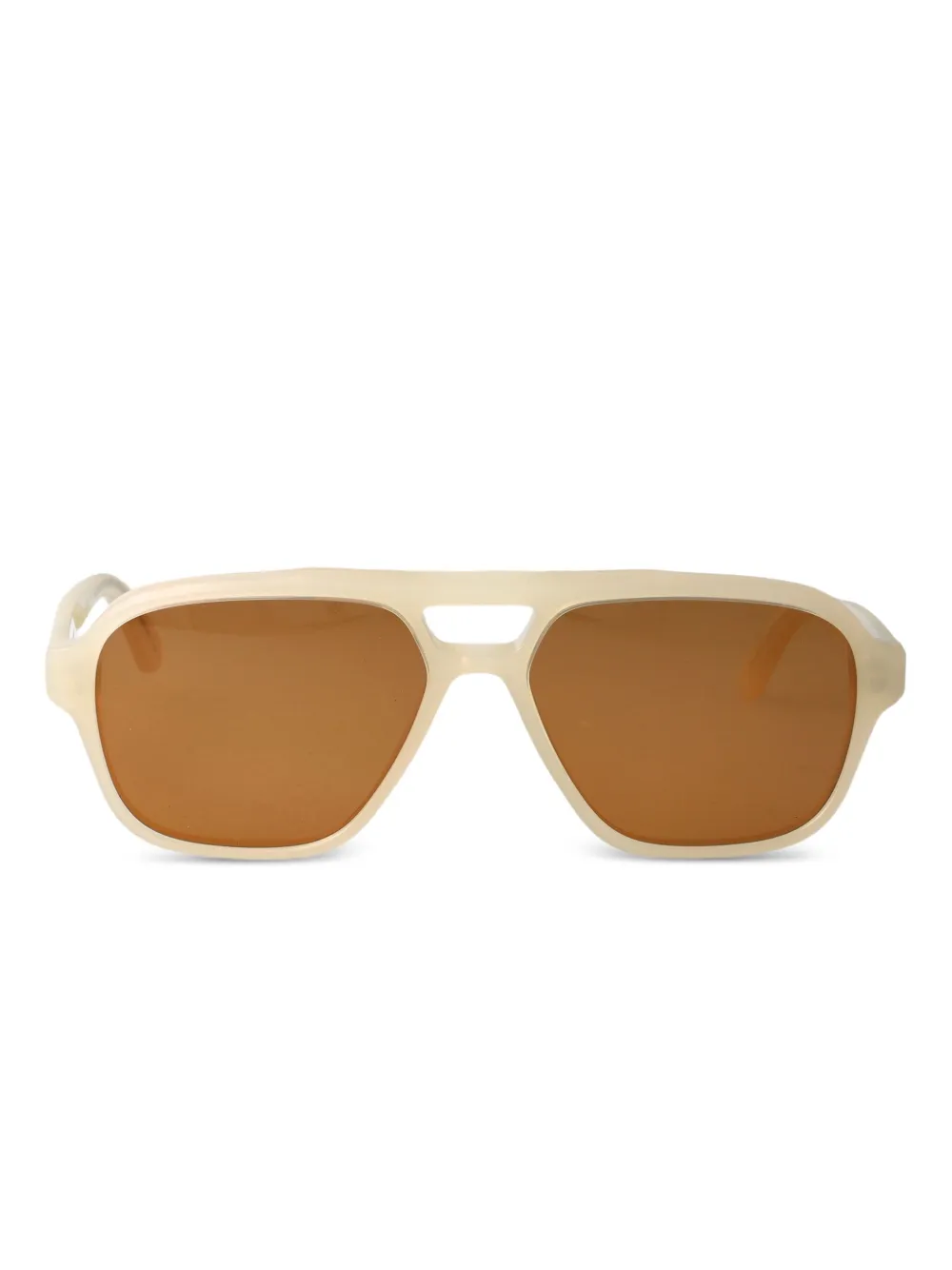 Retrosuperfuture eval zonnebril met piloten montuur Beige